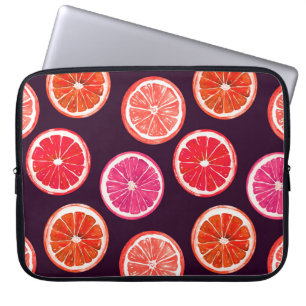 Hand Painted Citrus Dark Pattern Laptop Sleeve