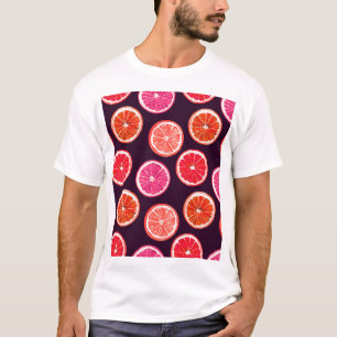 Hand Painted Citrus Dark Pattern T-Shirt