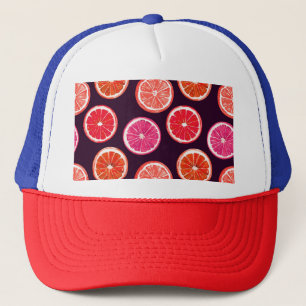 Hand Painted Citrus Dark Pattern Trucker Hat