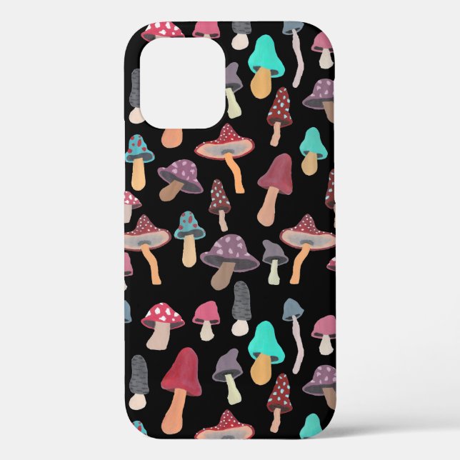 Hand Painted Cute Mushroom Fungi Pattern Case-Mate iPhone Case (Back)