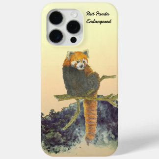 Hand-Painted Cute Red Panda iPhone 15 Pro Max Case