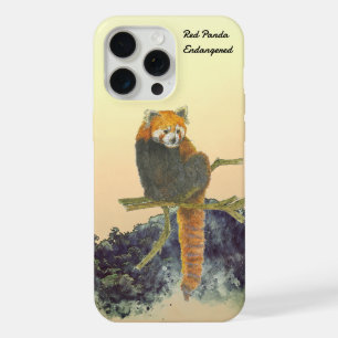 Hand-Painted Cute Red Panda iPhone 15 Pro Max Case
