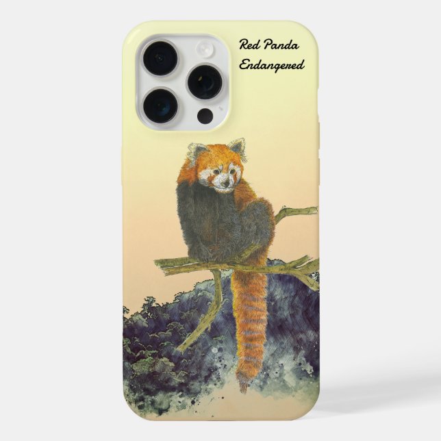 Hand-Painted Cute Red Panda iPhone Case (Back)