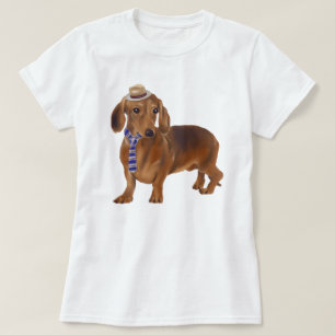 Hand-painted Debonair Dachshund Dog T-Shirt