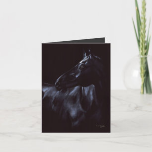 Hand-painted elegant black horse invitation