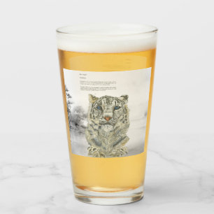Hand-Painted Endangered Snow Leopard Glass