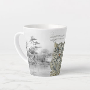 Hand-Painted Endangered Snow Leopard Latte Mug
