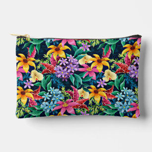 Hand Painted Exotic Floral Pattern-23001 Accessory Pouch