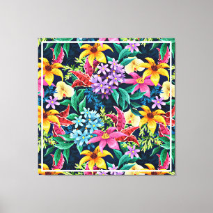 Hand Painted Exotic Floral Pattern-23001 Canvas Print