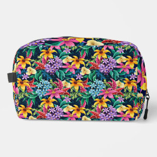 Hand Painted Exotic Floral Pattern-23001 Dopp Kit