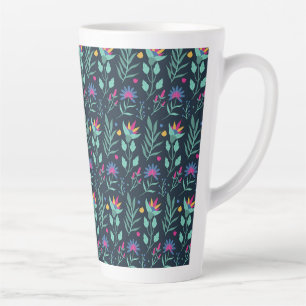 Hand Painted Exotic Floral Pattern-23206 Latte Mug