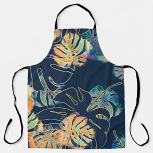 Hand-painted exotic leaves: seamless pattern. apron