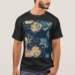 Hand-painted exotic leaves: seamless pattern. T-Shirt