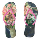 Hand Painted Floral Bouquet Women's Flip Flops