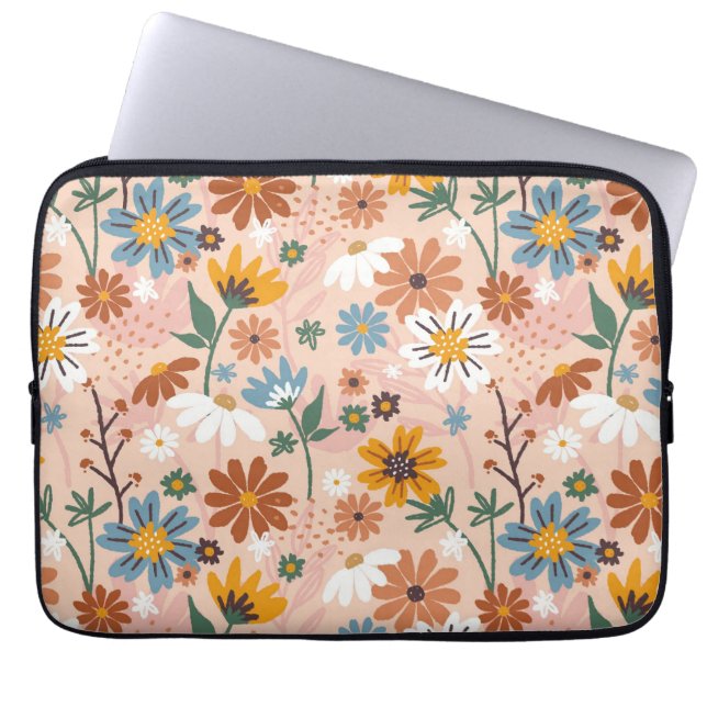 Hand Painted Floral Pattern-23136 Laptop Sleeve (Front)