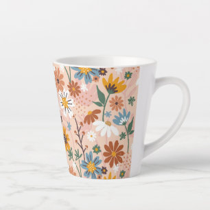 Hand Painted Floral Pattern-23136 Latte Mug
