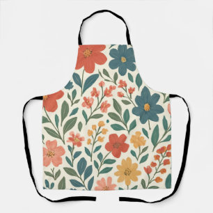 Hand-Painted Floral Pattern – Colourful Botanical Apron