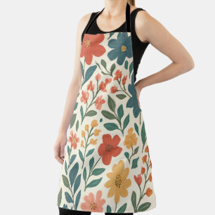 Hand-Painted Floral Pattern – Colourful Botanical Apron