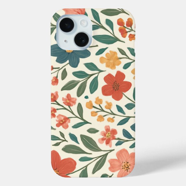 Hand-Painted Floral Pattern – Colourful Botanical  Case-Mate iPhone Case (Back)