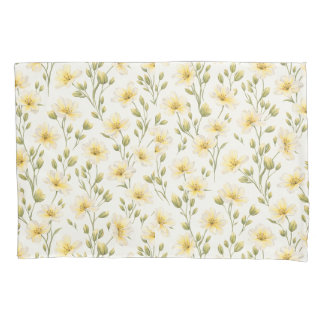 Hand-Painted Floral Pillowcase