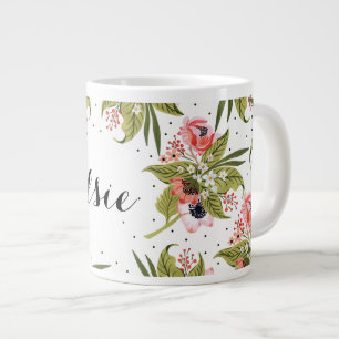 Hand Painted Floral Poppies Mug