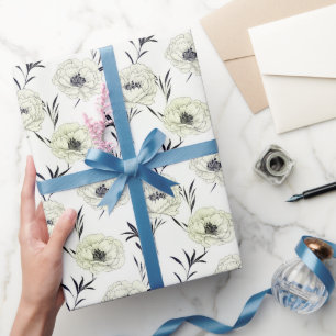 Hand-Painted Floral Wrapping Paper