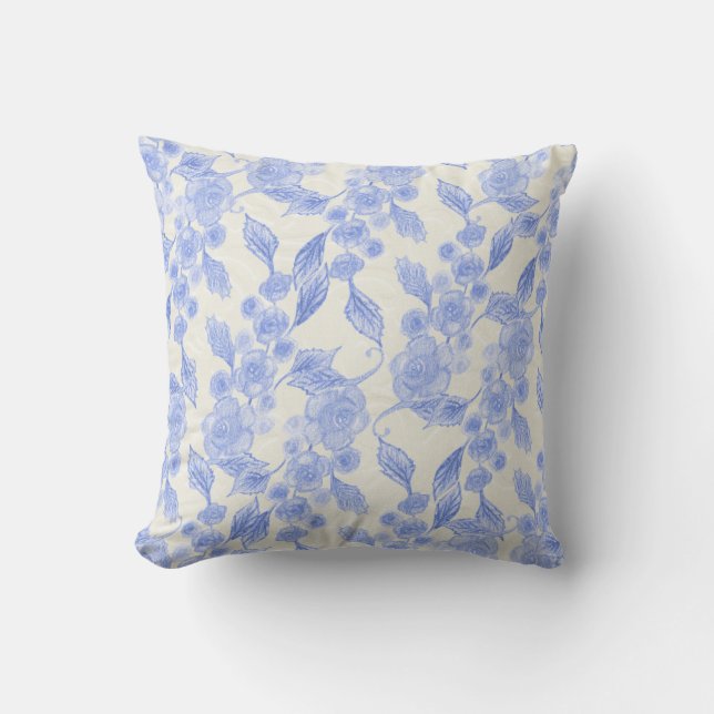 Hand-Painted Flowers Cushion (Front)