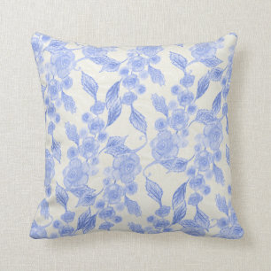Hand-Painted Flowers Cushion