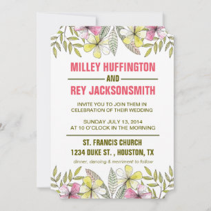 hand painted flowers invitation