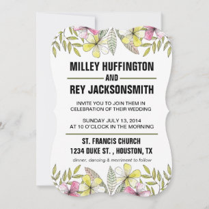hand painted flowers invitation