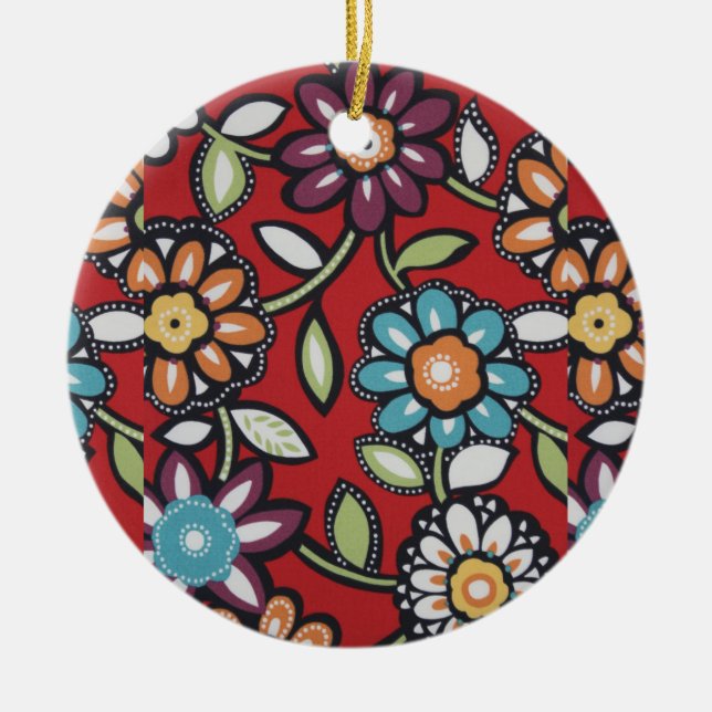 hand painted flowers ornament (Front)