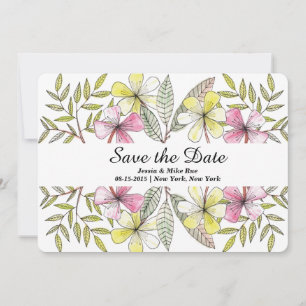 hand painted flowers save the date