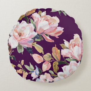 Hand-painted flowersflower,floral,watercolor,art,v round cushion