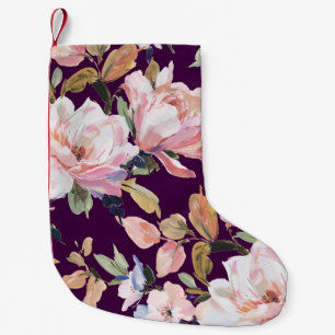 Hand-painted flowersflower,floral,watercolor,art,v small christmas stocking