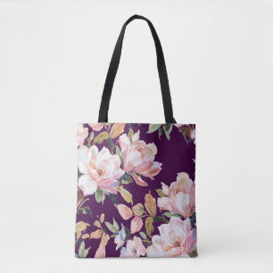 Hand-painted flowersflower,floral,watercolor,art,v tote bag