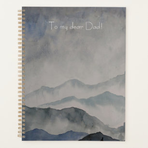 hand painted foggy mountain landscape 2 watercolor planner