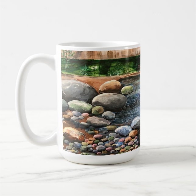 Hand Painted Forest with Brook Coffee Mug (Left)