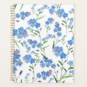 hand painted forget me not flowers arrangement planner