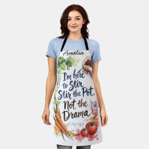 Hand-Painted Funny Chef Gift for Healthy Cooks Apron