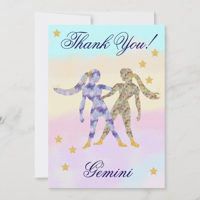 Hand-Painted Gemini Birthday Thank You (Front)