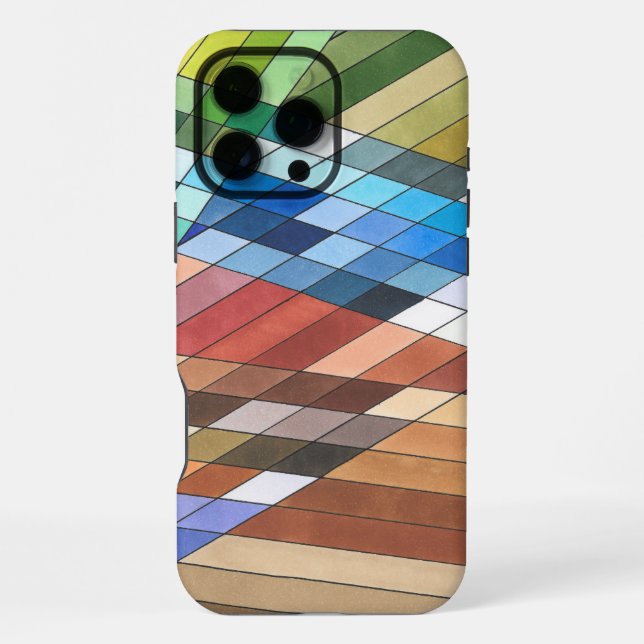 Hand Painted Geometric Abstract Pattern iPhone Case (Back)