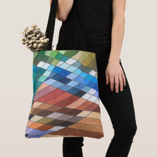Hand Painted Geometric Abstract Pattern Tote Bag