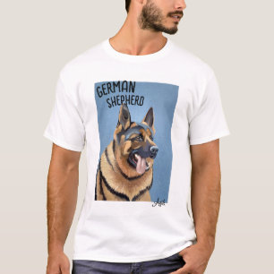Hand-Painted German Shepherd Print Basic T-Shirt