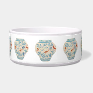 Hand Painted  Ginger Jar Dog Bowl