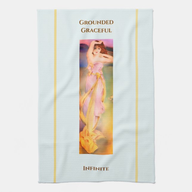 Hand-Painted Goddess Tea Towel - Spiritual Kitchen (Vertical)