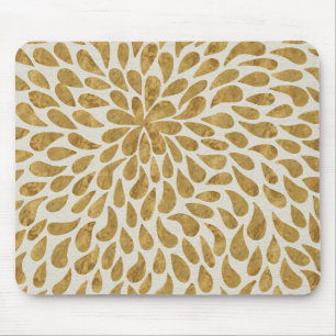 Hand Painted Gold Floral Elegant Watercolor Mouse Mat