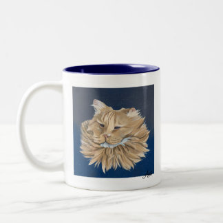 Hand-Painted Gold Tabby Cat Print on Basic Mug
