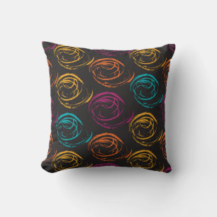 Hand painted grange texture. Ink geometric element Cushion