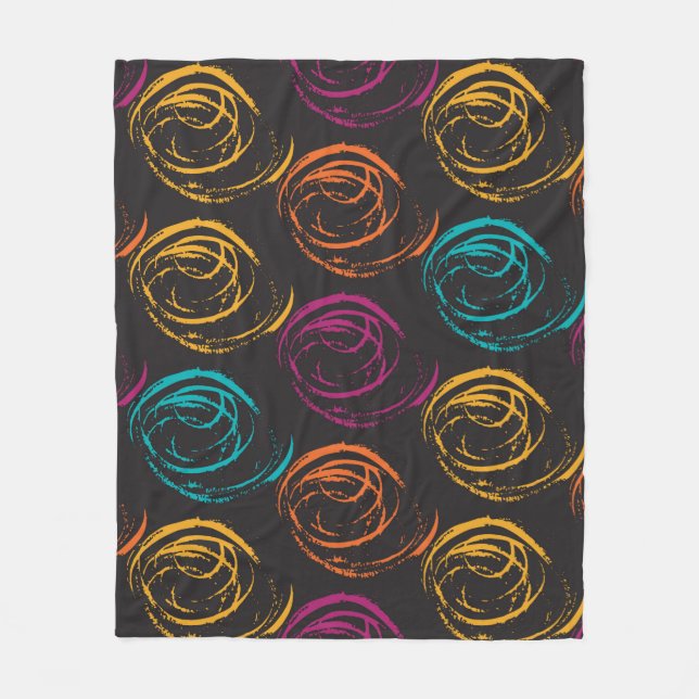 Hand painted grange texture. Ink geometric element Fleece Blanket (Front)