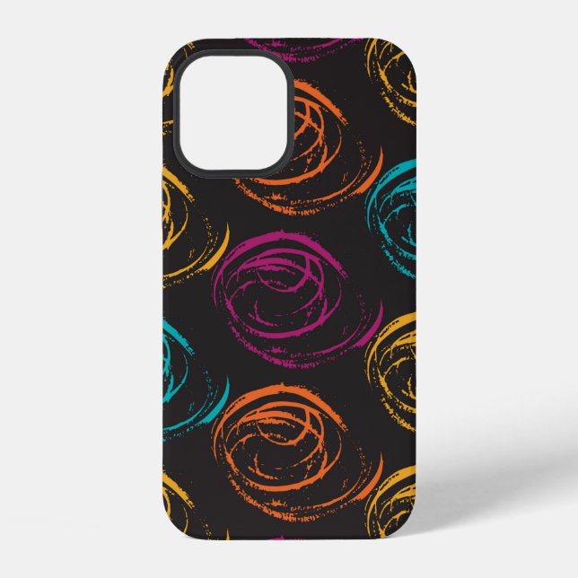 Hand painted grange texture. Ink geometric element iPhone Case (Back)